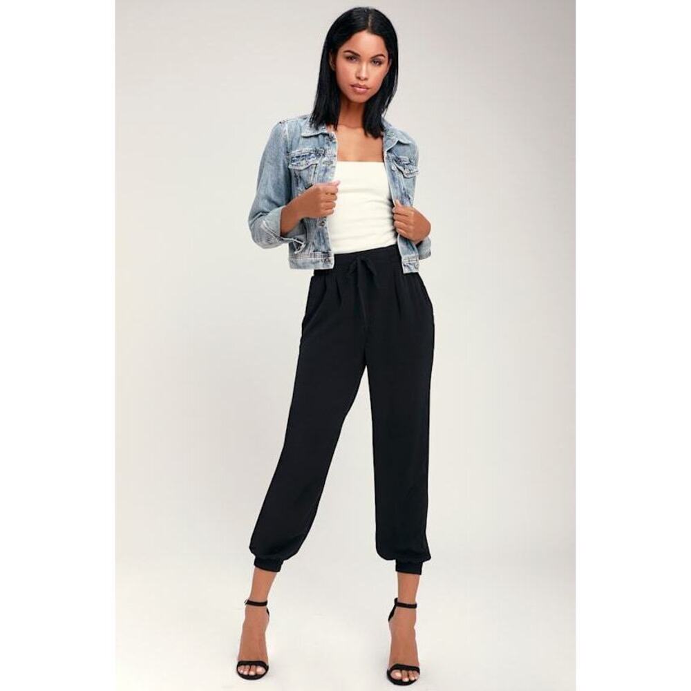 Lulus Hit The Jackpot Black Jogger Pants - Size S